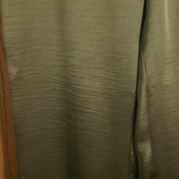 NEW Women's Simply Vera Vera Wang Olive Shiny Pull On Pants. Elastic Leg Cuff. L - Picture 6 of 6